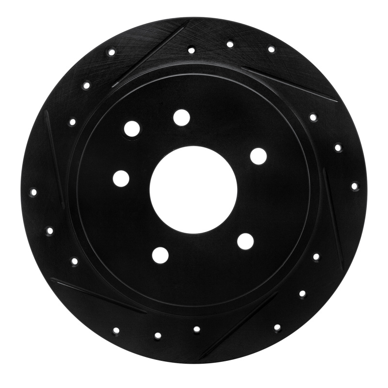 Nissan Juke Brake Rotor (1) - Rear Left - R1 Concepts - Drilled & Slotted - Black - `02-`25